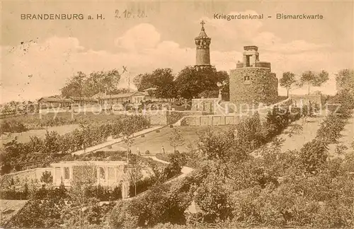 AK / Ansichtskarte  Brandenburg__Havel Kriegerdenkmal Bismarckwarte 