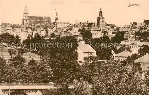 AK / Ansichtskarte  Bautzen Stadt mit Kirche und Schloss Bautzen