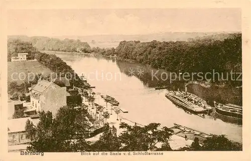 AK / Ansichtskarte 73817763 Bernburg_Saale Blick auf die Saale von der Schlossterrasse Bernburg_Saale