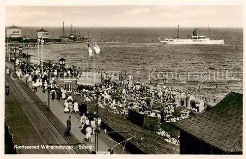 AK / Ansichtskarte  Wilhelmshaven Strand Dampfer Wilhelmshaven