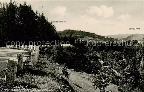 AK / Ansichtskarte 73817866 Bad_Kudowa_Kudowa-Zdroj_Niederschlesien_PL Panorama mit Heuscheuerstrasse Wilhelmshoehe und Schlossberg 