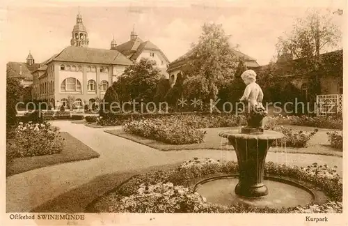 AK / Ansichtskarte  Swinemuende_Swinoujscie Kurpark Brunnen Swinemuende Swinoujscie