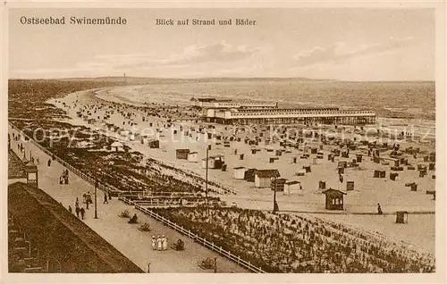 AK / Ansichtskarte  Swinemuende_Swinoujscie Blick auf Strandund Baeder Swinemuende Swinoujscie