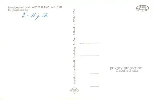 AK / Ansichtskarte  Westerland_Sylt Kurpromenade Westerland_Sylt