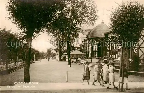 AK / Ansichtskarte 73817950 Zinnowitz_Ostseebad Kurplatz mit Lesehalle Zinnowitz_Ostseebad