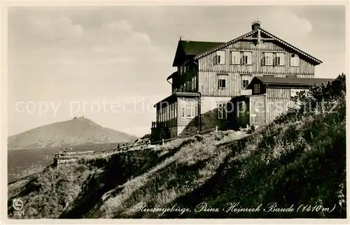 AK / Ansichtskarte  Riesengebirge_Schlesischer_Teil Prinz Heinrich Baude mit Schneekoppe 