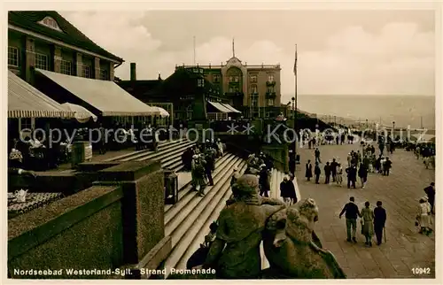 AK / Ansichtskarte  Westerland_Sylt Strand Promenade Restaurants Westerland_Sylt