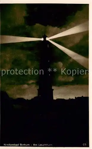 AK / Ansichtskarte 73818080 Borkum_Nordseeheilbad Leuchtturm Nachtaufnahme 