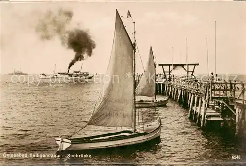 AK / Ansichtskarte  Heiligendamm_Ostseebad Seebruecke Segelboot Dampfer Heiligendamm_Ostseebad