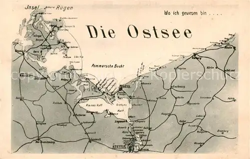 AK / Ansichtskarte  Misdroy_Ostseebad_Miedzyzdroje_PL Landkarte Pommersche Bucht Insel Ruegen 