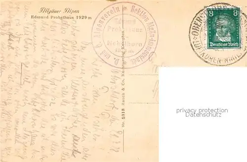 AK / Ansichtskarte  Edmund-Probst-Haus_1923m_Nebelhorn_Oberstdorf Panorama 