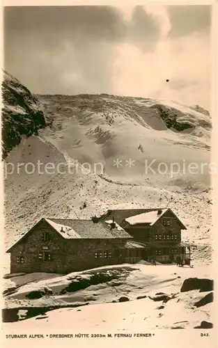 AK / Ansichtskarte  Stubaier_Alpen Dresdner Huette Fernau Ferner Stubaier Alpen