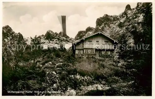 AK / Ansichtskarte  Mittenwalderhuette_1519m_Garmisch mit Karwendel 