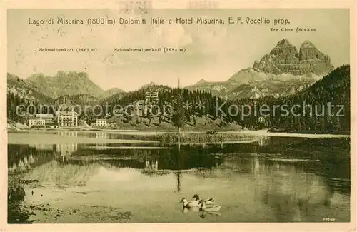 AK / Ansichtskarte  Lago_di_Misurina_IT Dolomiti Italia e Hotel Misurina 