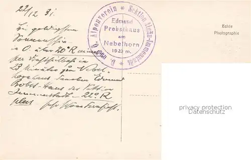 AK / Ansichtskarte 73818206 Edmund-Probst-Haus_1923m_Nebelhorn_Oberstdorf am Nebelhorn 