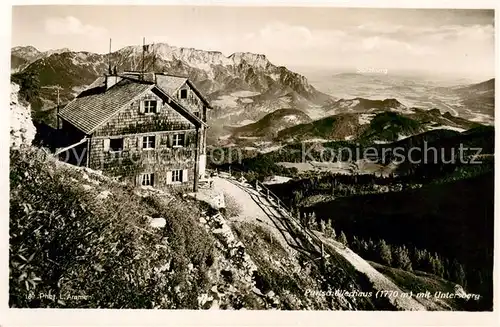 AK / Ansichtskarte 73818213 Purtschellerhaus_Hoher_Goell_Berchtesgaden Panorama mit Untersberg 