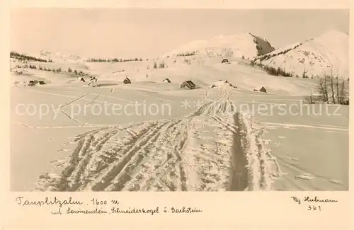 AK / Ansichtskarte  Tauplitzalm_1650m_Dachstein_AT mit Lawinenstein Schneiderkogel und Dachstein Feldpost 