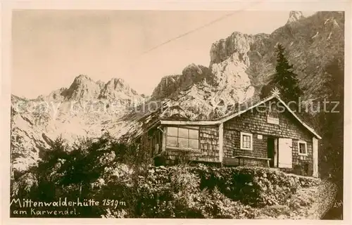 AK / Ansichtskarte  Mittenwalderhuette_1519m_Garmisch am Karwendel 