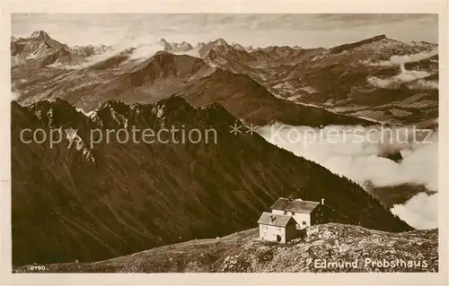 AK / Ansichtskarte 73818237 Edmund-Probst-Haus_1923m_Nebelhorn_Oberstdorf Panorama 