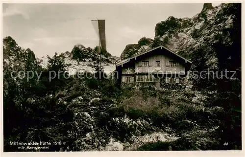 AK / Ansichtskarte  Mittenwalderhuette_1519m_Garmisch mit Karwendel 