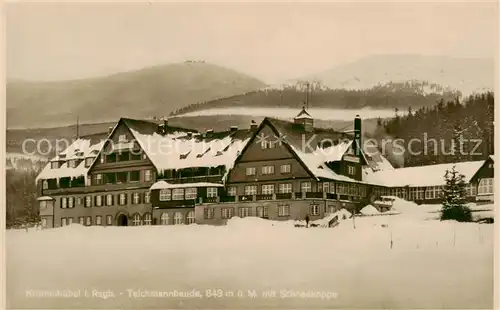 AK / Ansichtskarte  Krummhuebel_Karpacz_Riesengebirge_PL Teichmannbaude mit Schneekoppe 