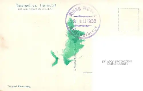 AK / Ansichtskarte 73818286 Hermsdorf_Bad_Riesengebirge_PL Hermsdorf mit dem Kynast 