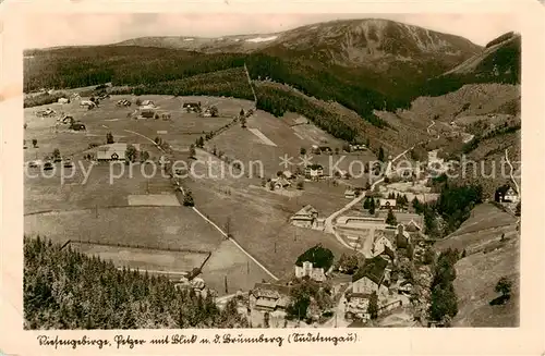 AK / Ansichtskarte 73818289 Petzer_Riesengebirge_CZ mit Blick zum Brunnberg 