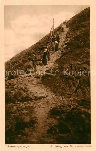 AK / Ansichtskarte  Riesengebirge_Schlesischer_Teil Aufstieg zur Schneekoppe 