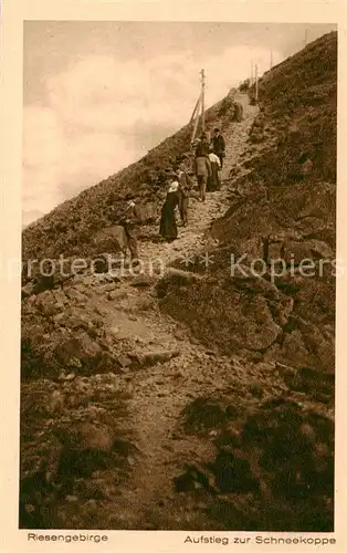 AK / Ansichtskarte  Riesengebirge_Schlesischer_Teil Aufstieg zur Schneekoppe 