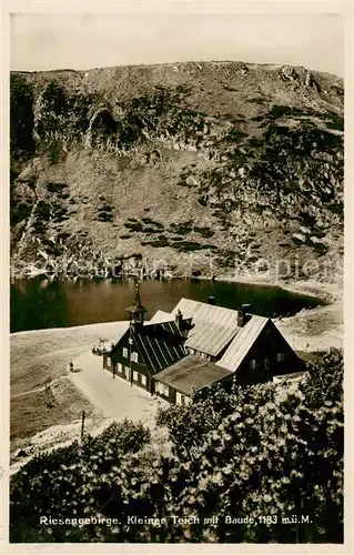 AK / Ansichtskarte  Riesengebirge_Schlesischer_Teil Kleiner Teich mit Teichbaude 