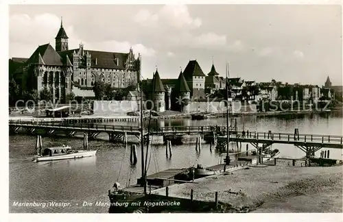 AK / Ansichtskarte  Marienburg__Westpreussen_Malbork_PL Die Marienburg mit Nogatbruecke 