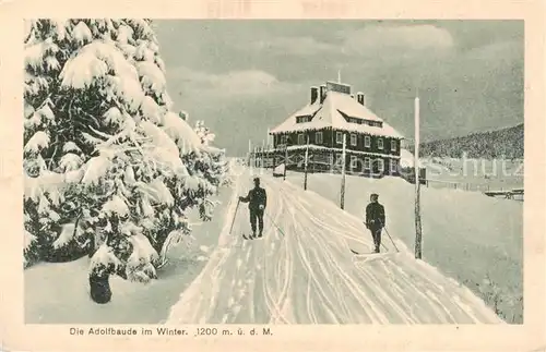 AK / Ansichtskarte  Riesengebirge_Schlesischer_Teil Adolfbaude im Winter 