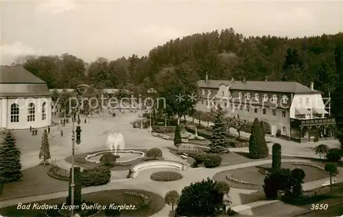 AK / Ansichtskarte  Bad_Kudowa_Kudowa-Zdroj_Niederschlesien_PL Eugen Quelle und Kurplatz 