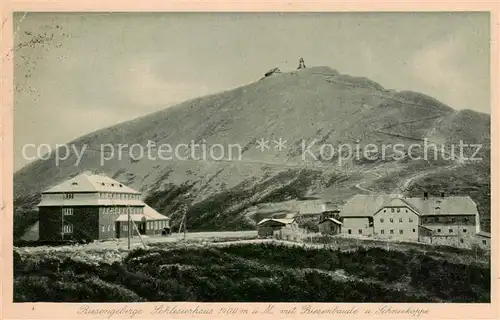 AK / Ansichtskarte  Riesengebirge_Schlesischer_Teil Schlesierhaus mit Riesenbaude und Schneekoppe 