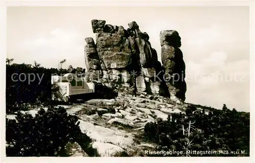 AK / Ansichtskarte  Riesengebirge_Schlesischer_Teil Mittagstein 