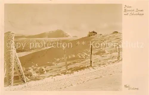 AK / Ansichtskarte  Riesengebirge_Schlesischer_Teil Prinz Heinrich Baude mit Schneekoppe 