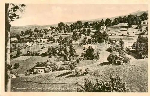 AK / Ansichtskarte 73818441 Hain__Giersdorf_Riesengebirge_Podgorzy_PL Panorama mit Schneekoppe 