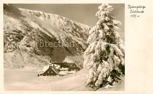 AK / Ansichtskarte  Riesengebirge_Schlesischer_Teil Teichbaude im Winter 