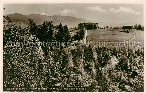 AK / Ansichtskarte  Riesengebirge_Schlesischer_Teil Bismarckhoehe mit Schneegrube 