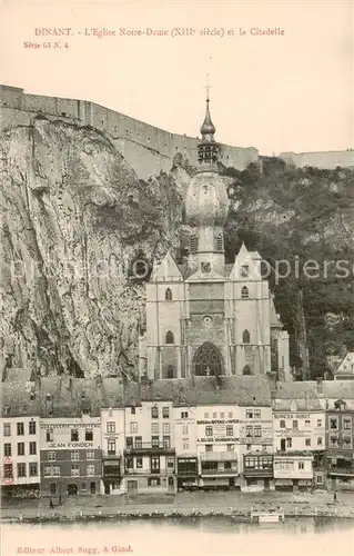 AK / Ansichtskarte 73818510 Dinant-sur_Meuse_Belgie Eglise Notre Dame XIIIe siècle et la Citadelle 