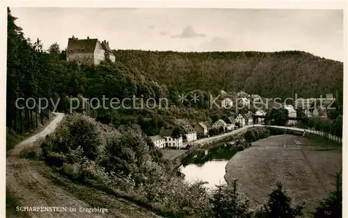 AK / Ansichtskarte  Scharfenstein_Erzgebirge_Zschopautal Panorama 