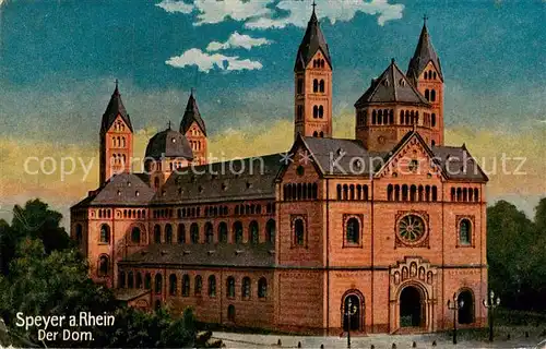 AK / Ansichtskarte  Speyer_Rhein Dom Kuenstlerkarte Speyer Rhein