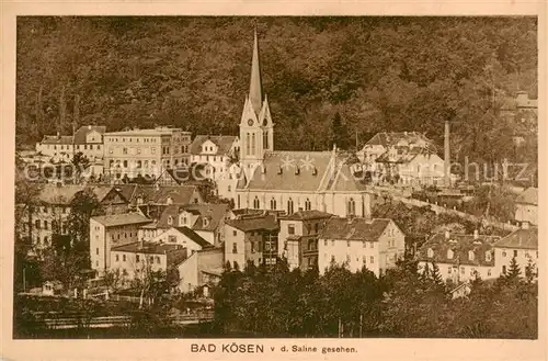 AK / Ansichtskarte  Bad_Koesen Stadtbild mit Kirche von der Saline aus gesehen Bad_Koesen