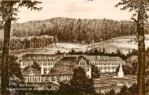 AK / Ansichtskarte 73818556 Bad_Brambach Kurhotel Staerkstes Radium-Mineralbad der Welt Kuenstlerkarte Bad_Brambach