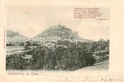 AK / Ansichtskarte  Kahla__Thueringen Panorama Blick gegen Leuchtenburg 