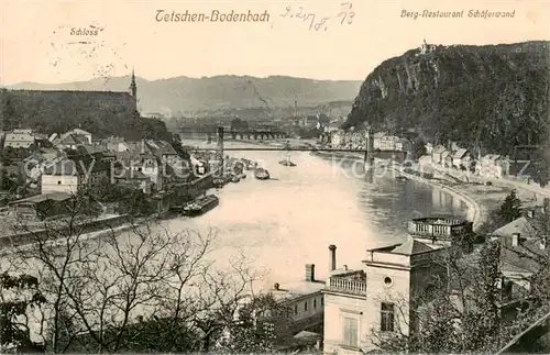 AK / Ansichtskarte 73818570 Tetschen-Bodenbach_Boehmen_Decin_CZ Panorama Bergrestaurant Schaeferwand 