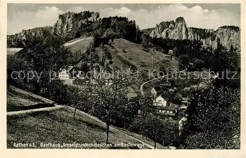 AK / Ansichtskarte  Rathen_Saechsische Schweiz Gasthaus Amselgrundschloesschen am Basteiwege Rathen Saechsische Schweiz