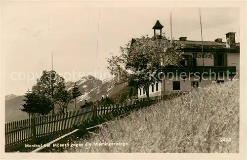 AK / Ansichtskarte  Moesern_Telfs_Tirol_AT Menthof mit Miemingerbergen 