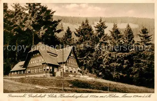 AK / Ansichtskarte  Grunwald_Glatz_PL Hindenburgbaude mit Hohen Mense 