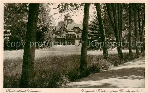 AK / Ansichtskarte 73818661 Bad_Kudowa_Kudowa-Zdroj_Niederschlesien_PL Kurpark Blick auf das Charlottenbad 